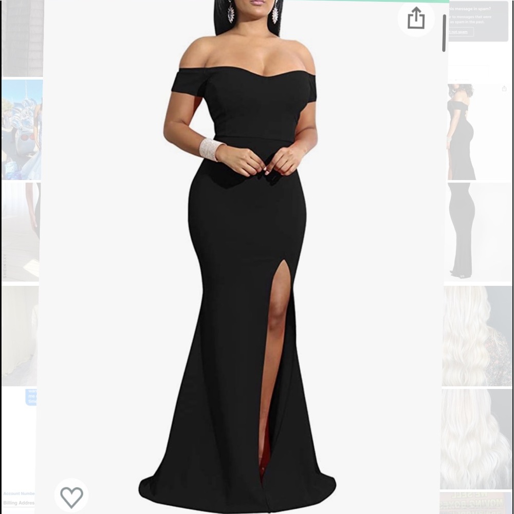 Women’s size medium floor length gown.